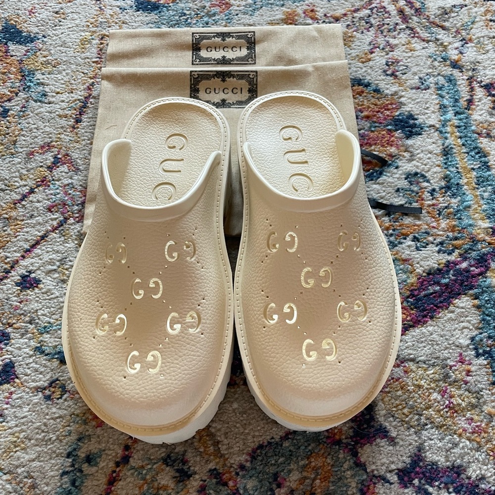Gucci Platform Perforated G Sandals